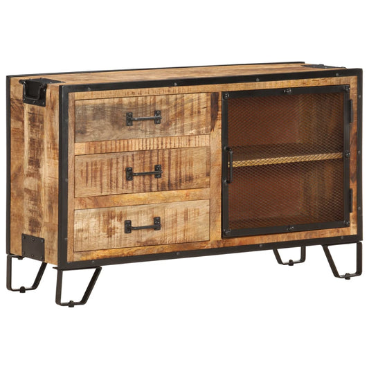 Sideboard 100×31×60 Cm Raues Mango-Massivholz - Fuer Daheim