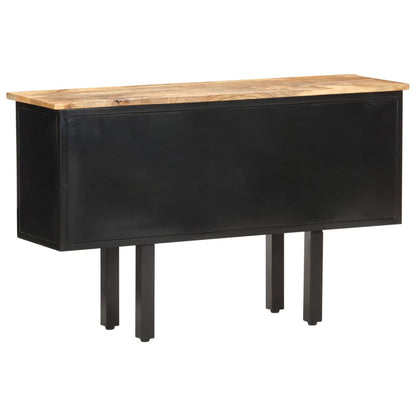 Sideboard 110X30X65 Cm Raues Mango-Massivholz Und Stahl - Fuer Daheim