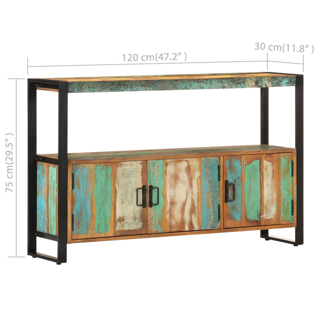 Sideboard 120X30X75 Cm Altholz Massiv - Fuer Daheim