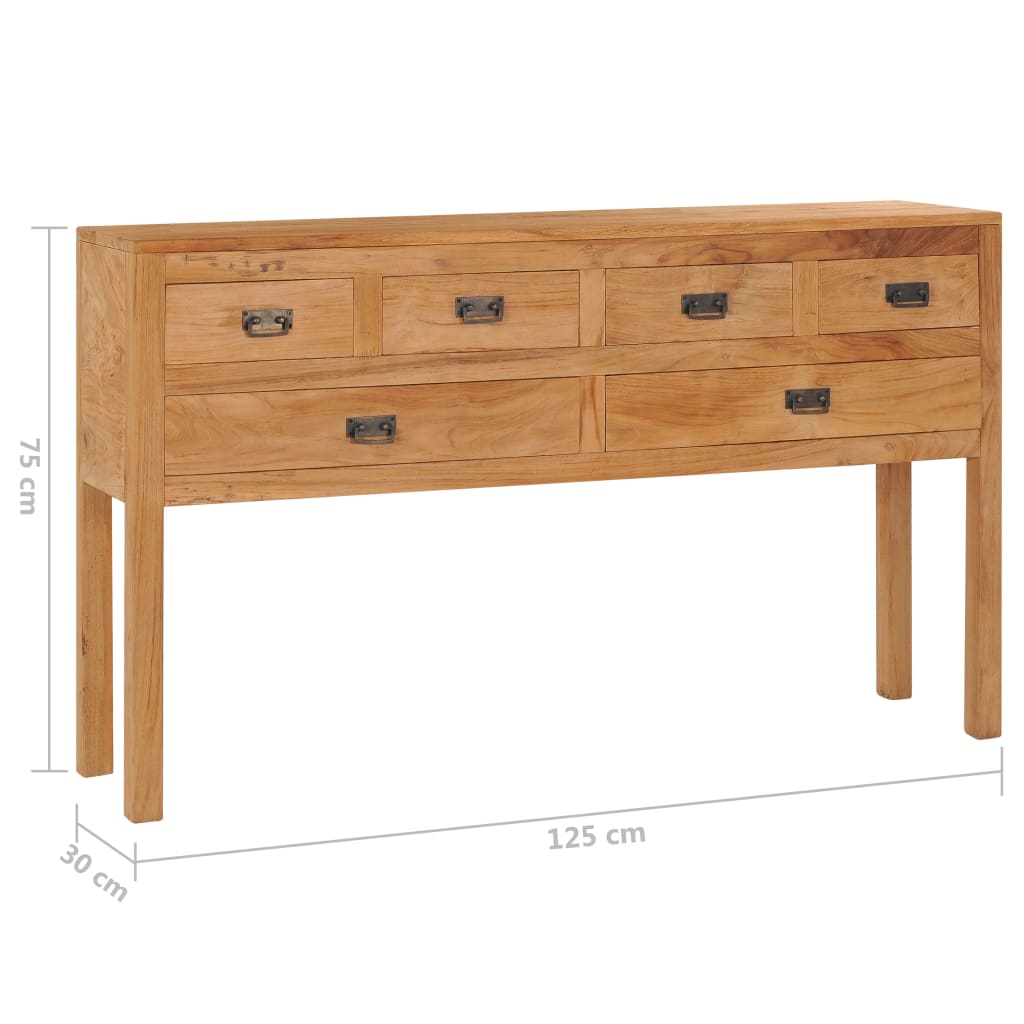 Sideboard 125X30X75 Cm Massivholz Teak - Fuer Daheim