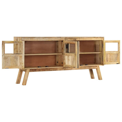 Sideboard Braun Und Schwarz 160X30X76 Cm Massivholz Mango - Fuer Daheim