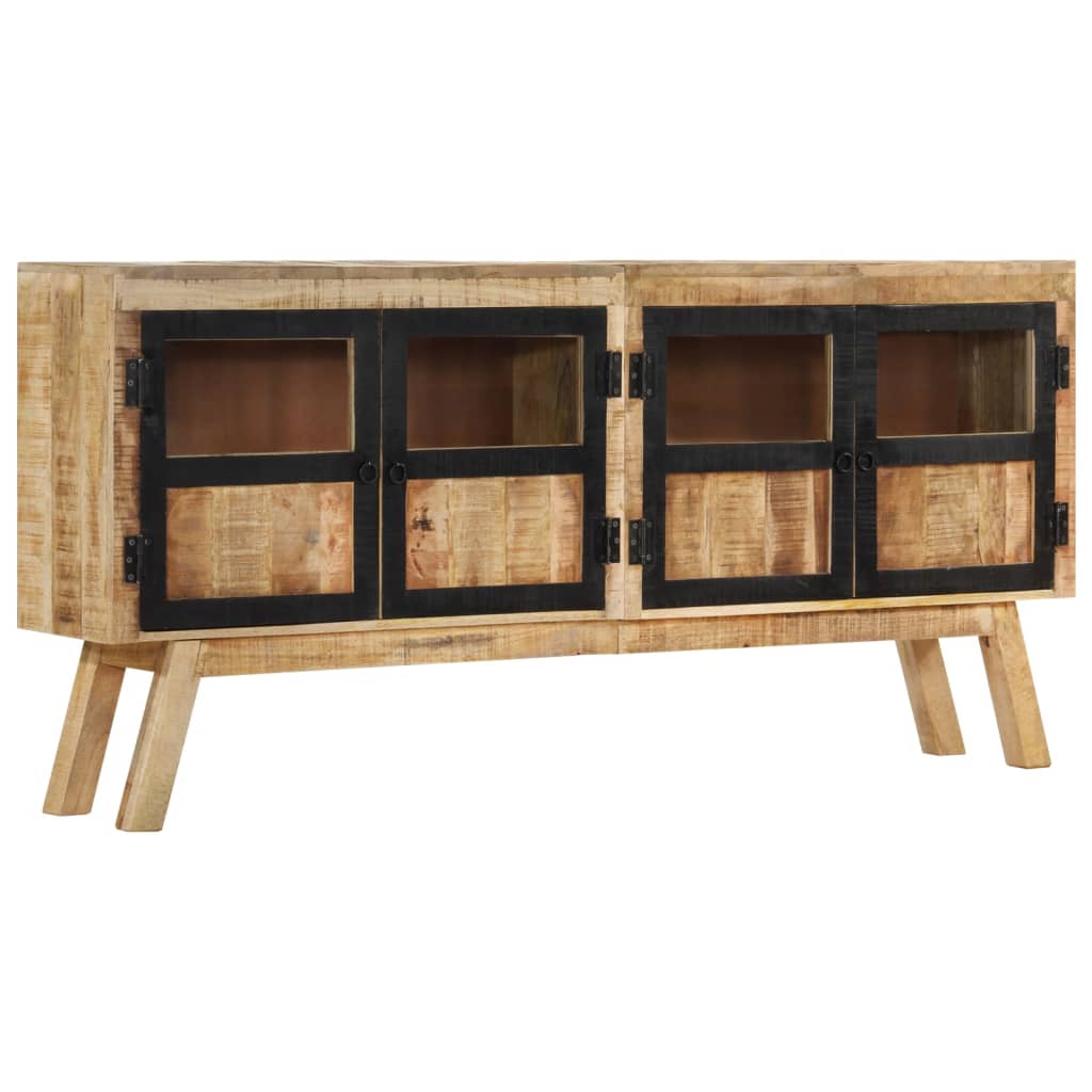 Sideboard Braun Und Schwarz 160X30X76 Cm Massivholz Mango - Fuer Daheim