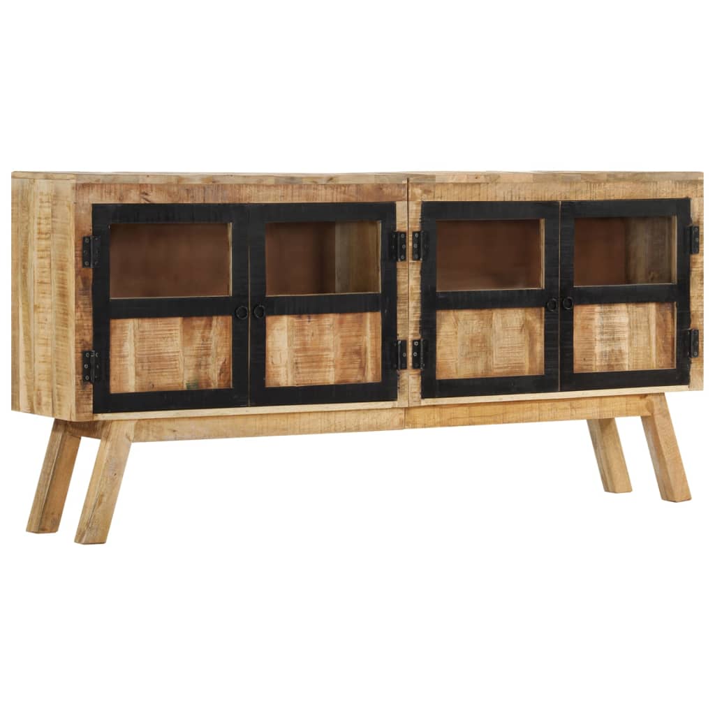 Sideboard Braun Und Schwarz 160X30X76 Cm Massivholz Mango - Fuer Daheim