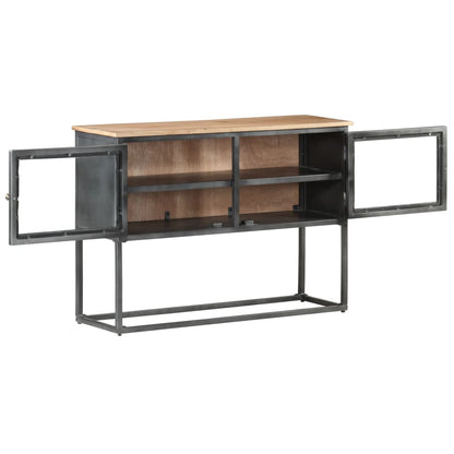 Sideboard Grau 100X30X70 Cm Massivholz Akazie - Fuer Daheim