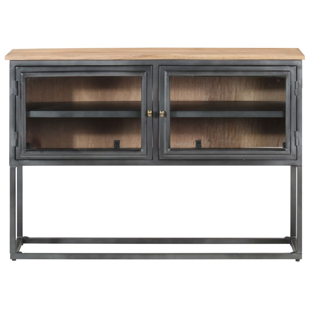 Sideboard Grau 100X30X70 Cm Massivholz Akazie - Fuer Daheim