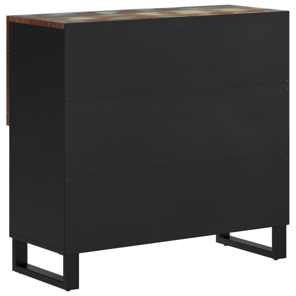 Sideboard Mit 2 Türen 80X33X75 Cm Altholz Massiv Mehrfarbig - Fuer Daheim