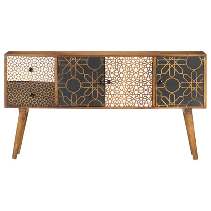 Sideboard Mit Druckmuster 130×30×70 Cm Massivholz Mango 130 x 30 x 70 cm - Fuer Daheim