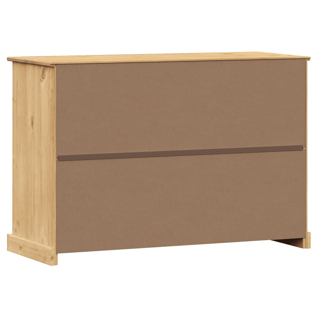 Sideboard Mit Schubladen Vigo 113X40X75 Cm Massivholz Kiefer Braun - Fuer Daheim