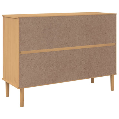 Sideboard Senja Rattan-Optik Braun 112X40X80 Cm Kiefernholz - Fuer Daheim