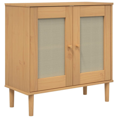 Sideboard Senja Rattan-Optik Braun 80X35X80 Cm Kiefernholz 1 - Fuer Daheim