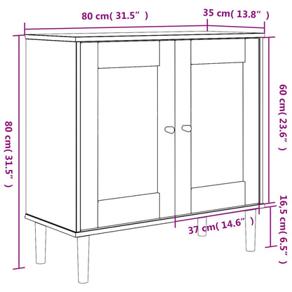 Sideboard Senja Rattan-Optik Braun 80X35X80 Cm Kiefernholz 1 - Fuer Daheim