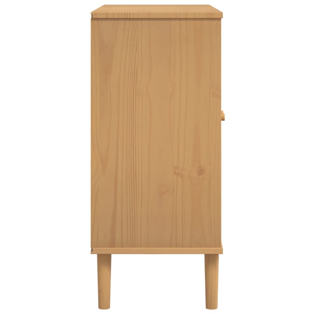 Sideboard Senja Rattan-Optik Braun 80X35X80 Cm Kiefernholz 1 - Fuer Daheim