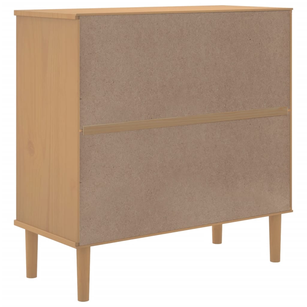 Sideboard Senja Rattan-Optik Braun 80X35X80 Cm Kiefernholz 1 - Fuer Daheim