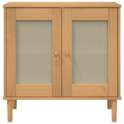 Sideboard Senja Rattan-Optik Braun 80X35X80 Cm Kiefernholz 1 - Fuer Daheim