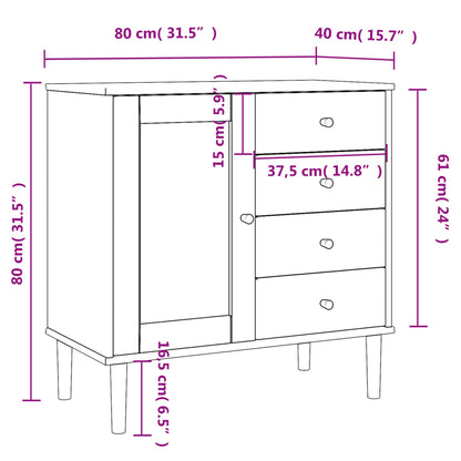 Sideboard Senja Rattan-Optik Braun 80X40X80 Cm Kiefernholz 1 - Fuer Daheim