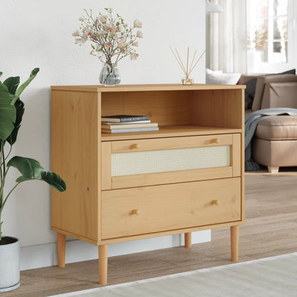 Sideboard Senja Rattan-Optik Braun 80X40X80 Cm Kiefernholz 1 - Fuer Daheim