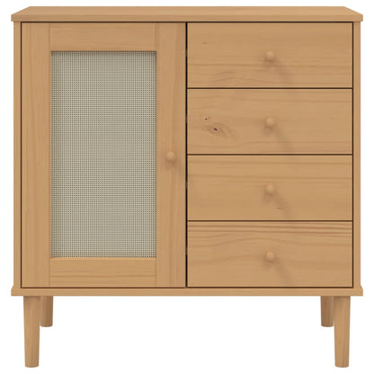 Sideboard Senja Rattan-Optik Braun 80X40X80 Cm Kiefernholz 1 - Fuer Daheim