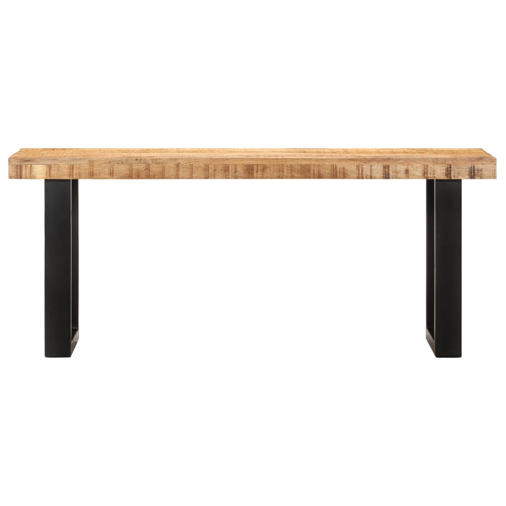 Sitzbank 110 Cm Raues Mango-Massivholz Und Stahl - Fuer Daheim