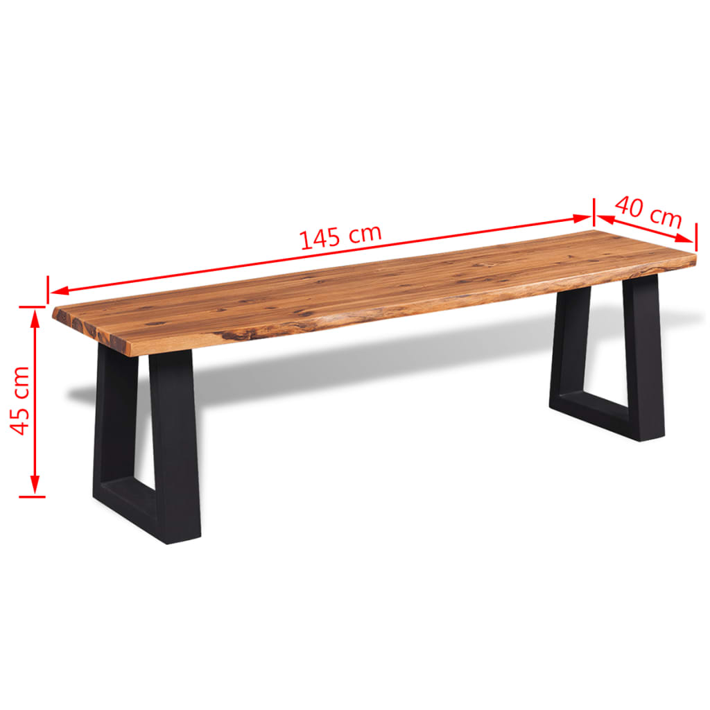 Sitzbank Akazienholz Massiv 145 Cm - Fuer Daheim