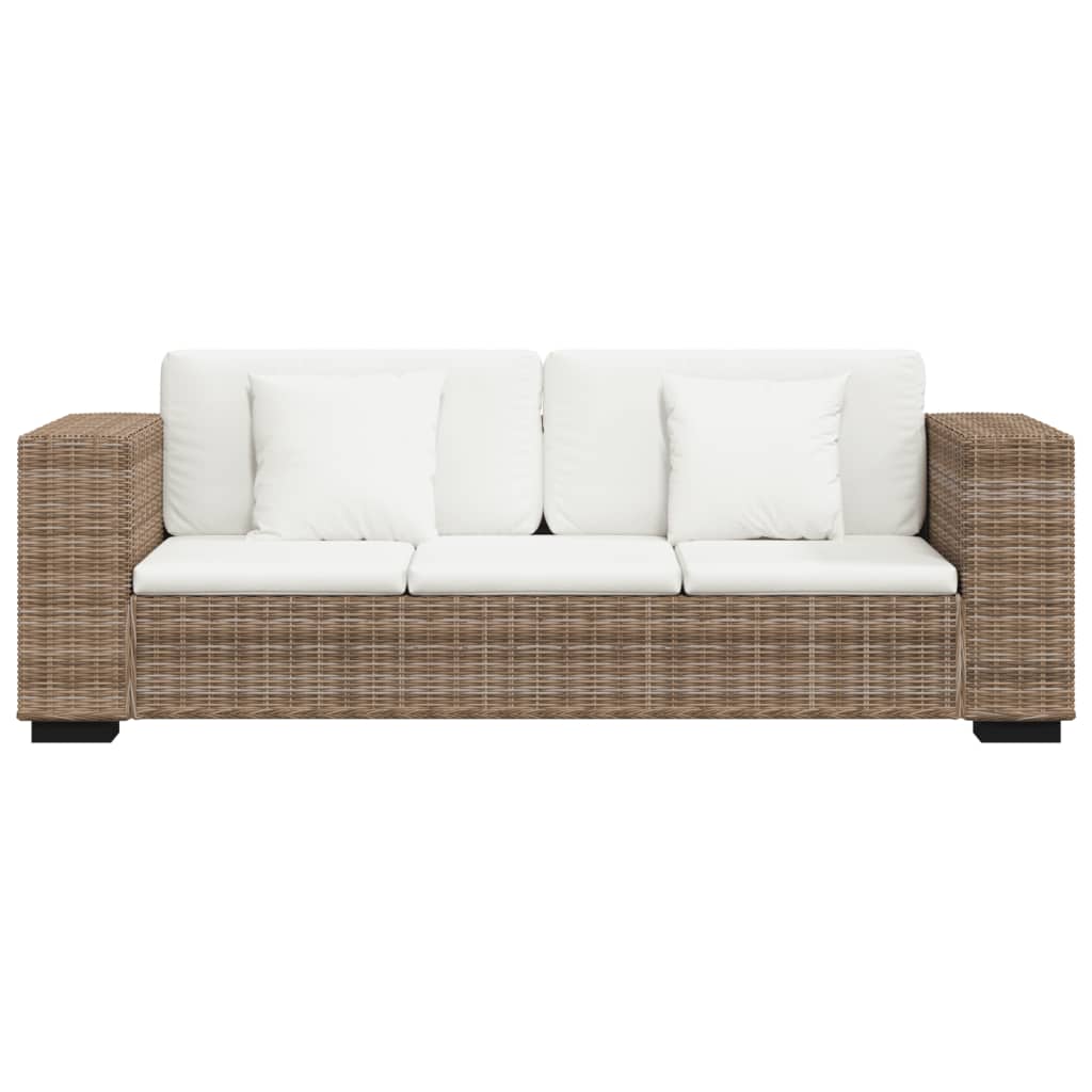 Sofa-Set 2-Sitzer Und 3-Sitzer Echtes Rattan Braun 2-Sitzer + 3-Sitzer - Fuer Daheim