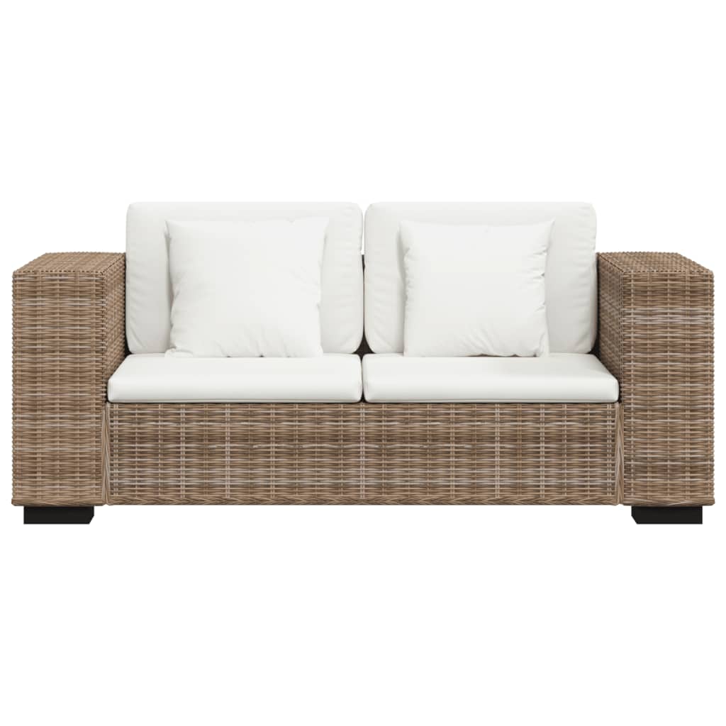 Sofa-Set 2-Sitzer Und 3-Sitzer Echtes Rattan Braun 2-Sitzer + 3-Sitzer - Fuer Daheim