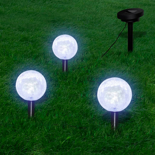 Solarkugel 3 Led Gartenleuchten Mit Erdspießen & Solarmodul - Fuer Daheim