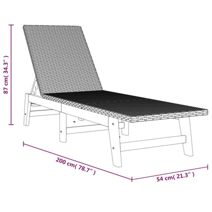 Sonnenliege Mit Kissen Poly Rattan & Massivholz Akazie Ja - Fuer Daheim