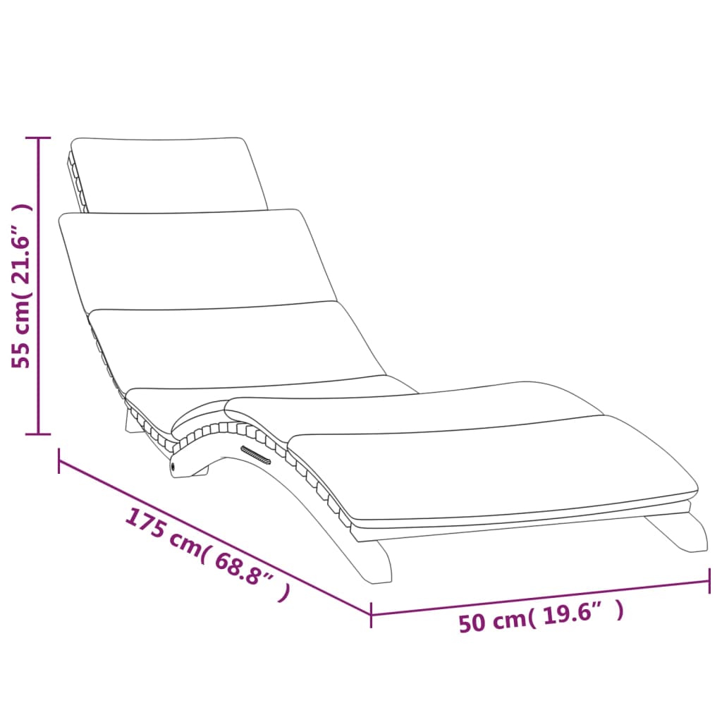 Sonnenliegen 2 Stk. Mit Auflagen Massivholz Teak Grau - Fuer Daheim