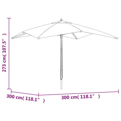 Sonnenschirm Mit Holzmast Anthrazit 300X300X273 Cm - Fuer Daheim