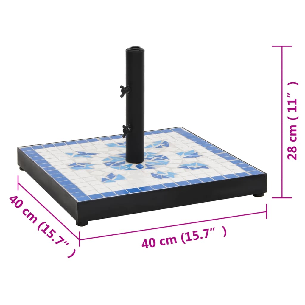 Sonnenschirmständer Blau Und Weiß Quadratisch 12 Kg - Fuer Daheim