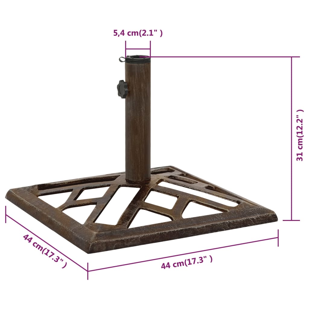 Sonnenschirmständer Bronzen 44X44X31 Cm Gusseisen Bronzefarben 44 x 44 x 31 cm - Fuer Daheim