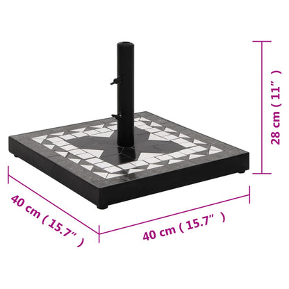 Sonnenschirmständer Schwarz Und Weiß Quadratisch 12 Kg - Fuer Daheim