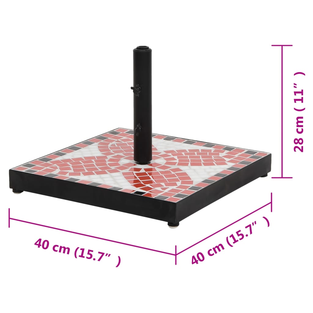 Sonnenschirmständer Terrakotta Und Weiß Quadratisch 12 Kg - Fuer Daheim