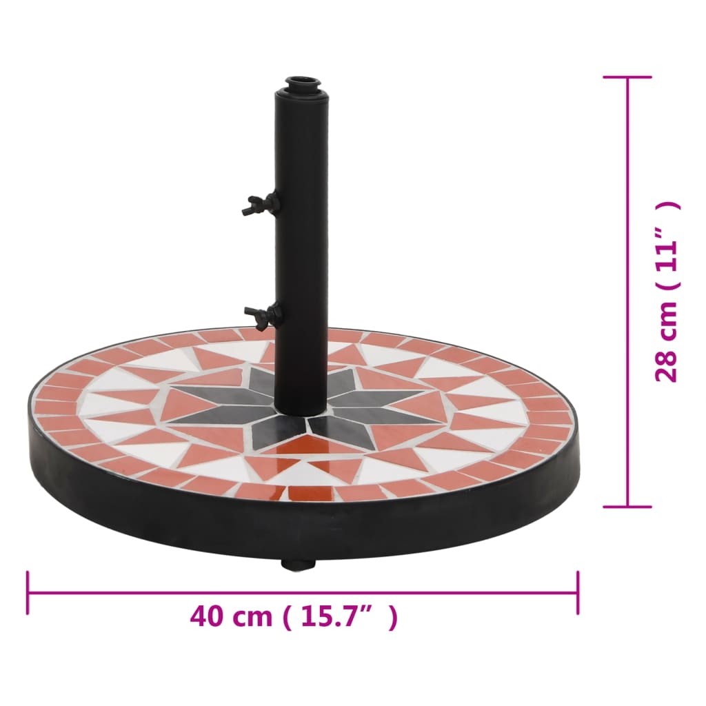 Sonnenschirmständer Terrakotta Und Weiß Rund 12 Kg - Fuer Daheim