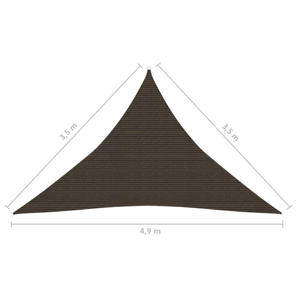 Sonnensegel 160 G/M² Braun 3,5X3,5X4,9 M Hdpe 3.5 x 3.5 x 4.9 m - Fuer Daheim