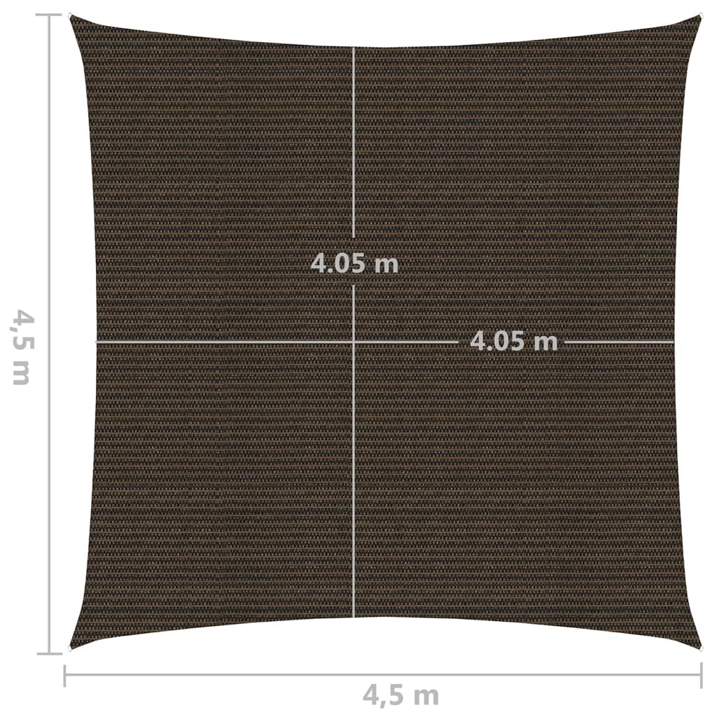 Sonnensegel 160 G/M² Braun 4,5X4,5 M Hdpe 4.5 x 4.5 m - Fuer Daheim