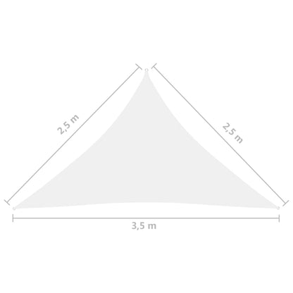 Sonnensegel Oxford-Gewebe Dreieckig 2,5X2,5X3,5 M Weiß 2.5 x 2.5 x 3.5 m - Fuer Daheim