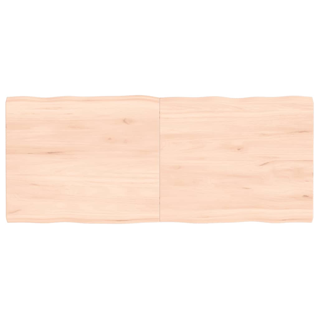 Tischplatte 120X50X4 Cm Massivholz Eiche Unbehandelt Baumkante Natur 120 x 50 x 4 cm - Fuer Daheim