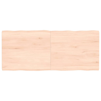 Tischplatte 120X50X4 Cm Massivholz Eiche Unbehandelt Baumkante Natur 120 x 50 x 4 cm - Fuer Daheim