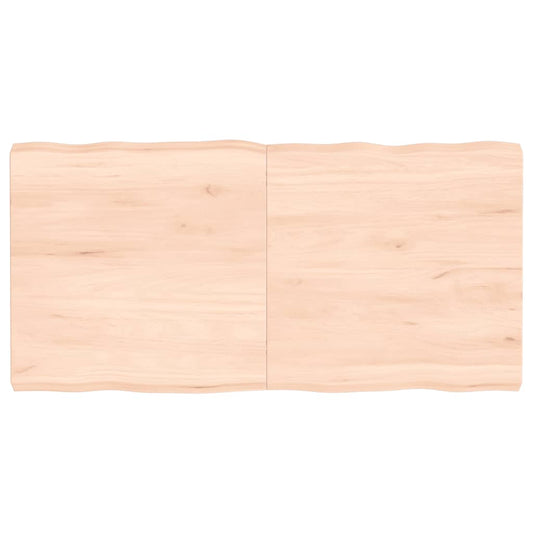 Tischplatte 120X60X6 Cm Massivholz Eiche Unbehandelt Baumkante Natur 120 x 60 x 6 cm - Fuer Daheim