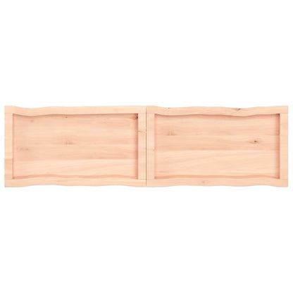 Tischplatte 140X40X6 Cm Massivholz Eiche Unbehandelt Baumkante Natur 140 x 40 x 6 cm - Fuer Daheim