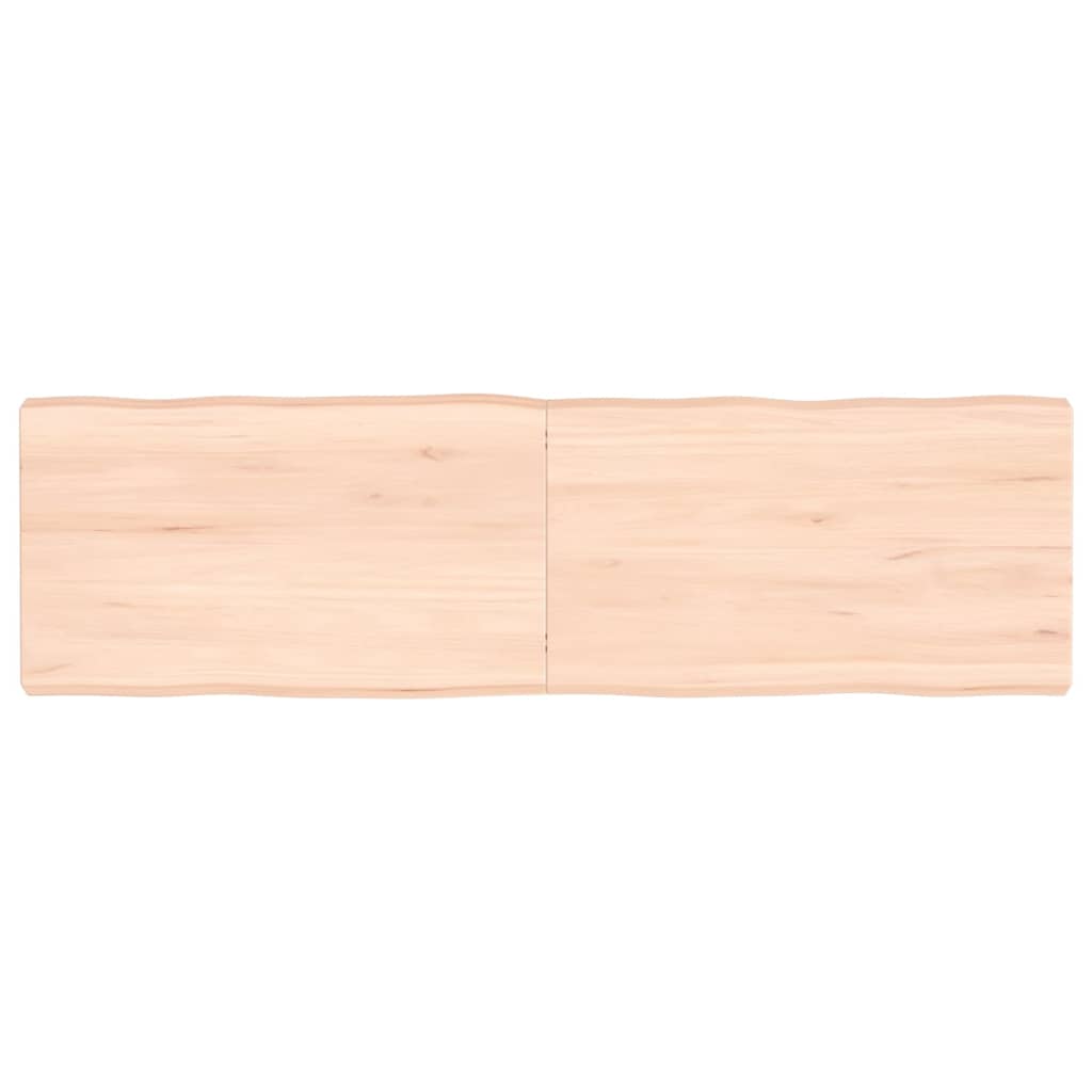 Tischplatte 140X40X6 Cm Massivholz Eiche Unbehandelt Baumkante Natur 140 x 40 x 6 cm - Fuer Daheim