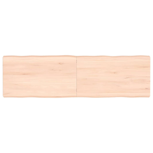 Tischplatte 140X40X6 Cm Massivholz Eiche Unbehandelt Baumkante Natur 140 x 40 x 6 cm - Fuer Daheim