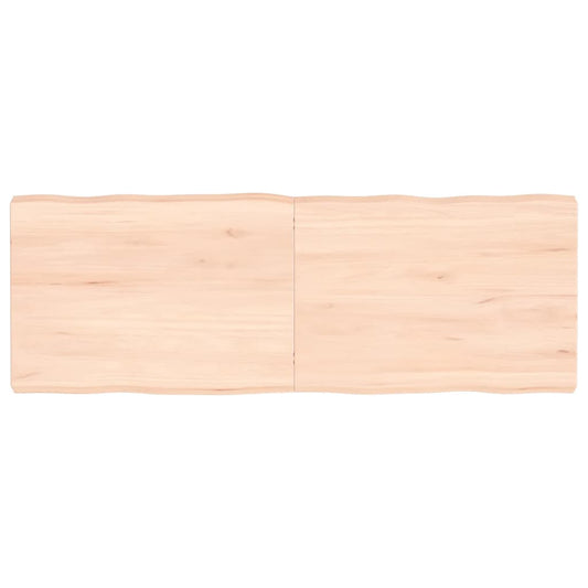 Tischplatte 140X50X6 Cm Massivholz Eiche Unbehandelt Baumkante Natur 140 x 50 x 6 cm - Fuer Daheim