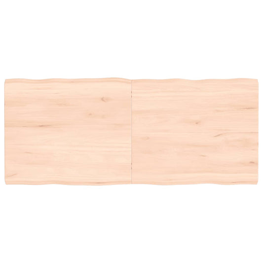 Tischplatte 140X60X4 Cm Massivholz Eiche Unbehandelt Baumkante Natur 140 x 60 x 4 cm - Fuer Daheim