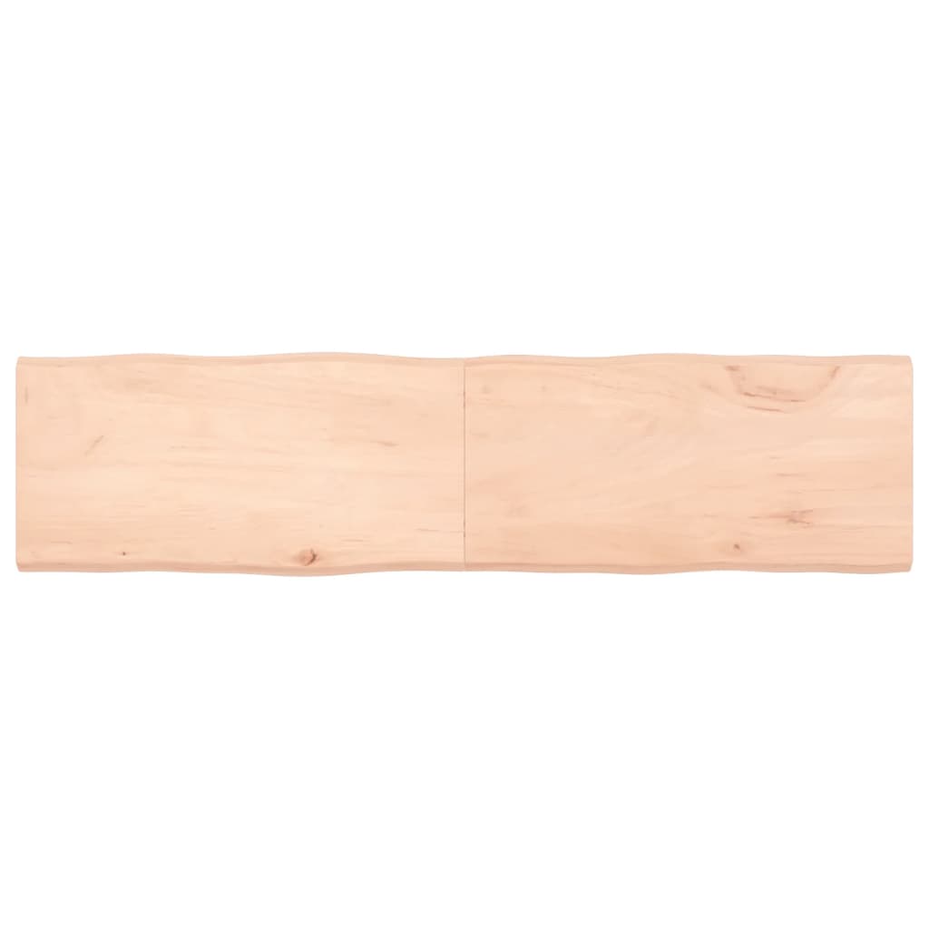 Tischplatte 160X40X4 Cm Massivholz Eiche Unbehandelt Baumkante Natur 160 x 40 x 4 cm - Fuer Daheim