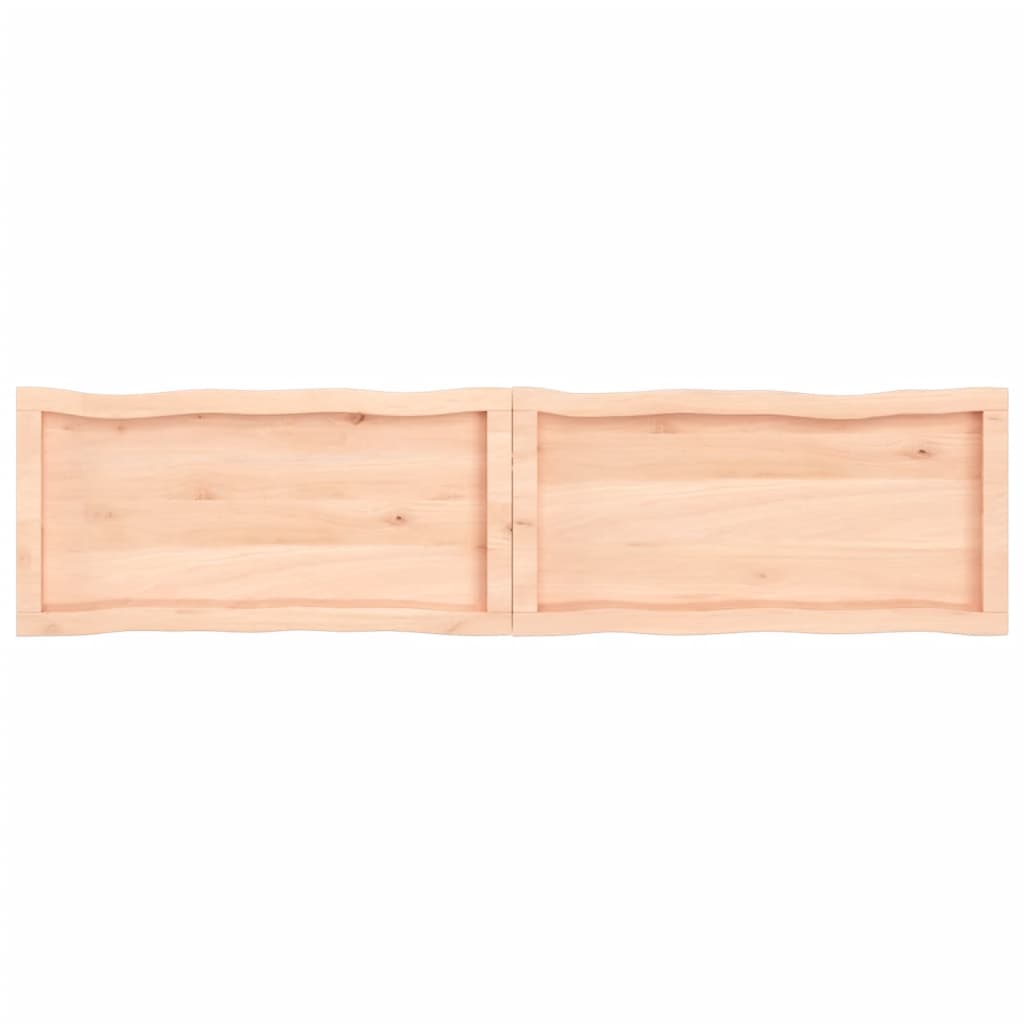 Tischplatte 160X40X4 Cm Massivholz Eiche Unbehandelt Baumkante Natur 160 x 40 x 4 cm - Fuer Daheim