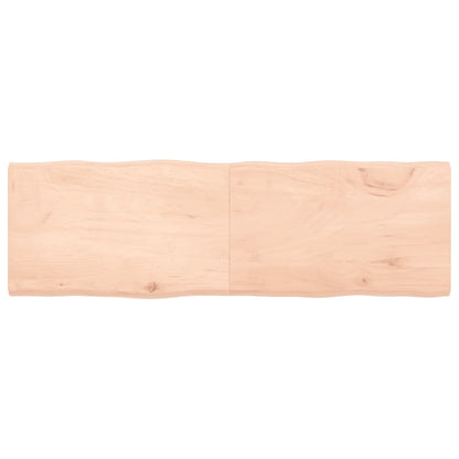 Tischplatte 160X50X4 Cm Massivholz Eiche Unbehandelt Baumkante Natur 160 x 50 x 4 cm - Fuer Daheim