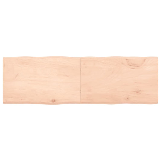 Tischplatte 160X50X4 Cm Massivholz Eiche Unbehandelt Baumkante Natur 160 x 50 x 4 cm - Fuer Daheim