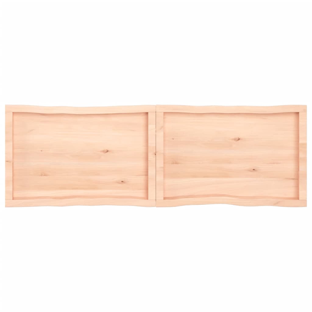 Tischplatte 160X50X4 Cm Massivholz Eiche Unbehandelt Baumkante Natur 160 x 50 x 4 cm - Fuer Daheim